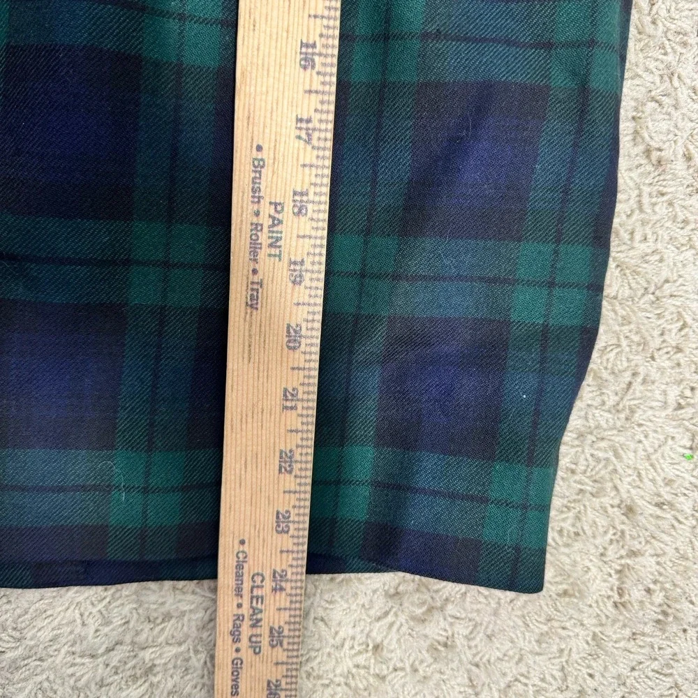 VTG‎ Brooks Brothers Wool Black Watch Plaid Knee Length Pencil Skirt Women's 12